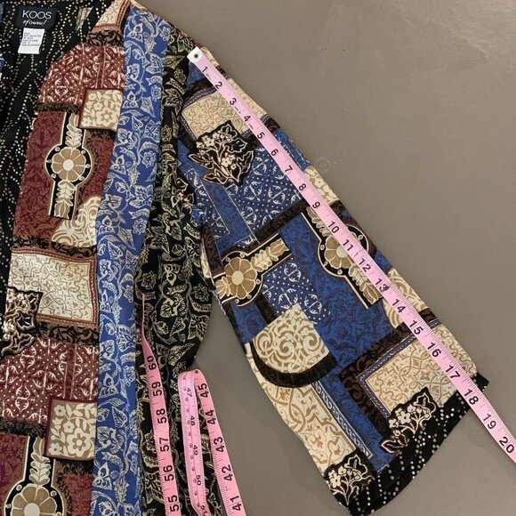 Koos Of Course Womens S Cardigan Open Front Kimomo Boho Art Asian Robe Cover Up - Picture 12 of 13